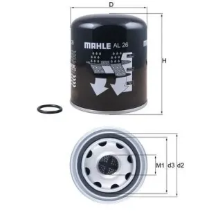 MAHLE AL26 Cartucho del secador de aire, sistema de aire comprimido